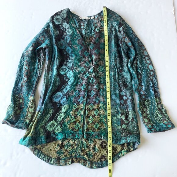 SOFT SURROUNDINGS Saskia Super Soft Teal Woven Jacket Blue Green Womens Small - Picture 7 of 8
